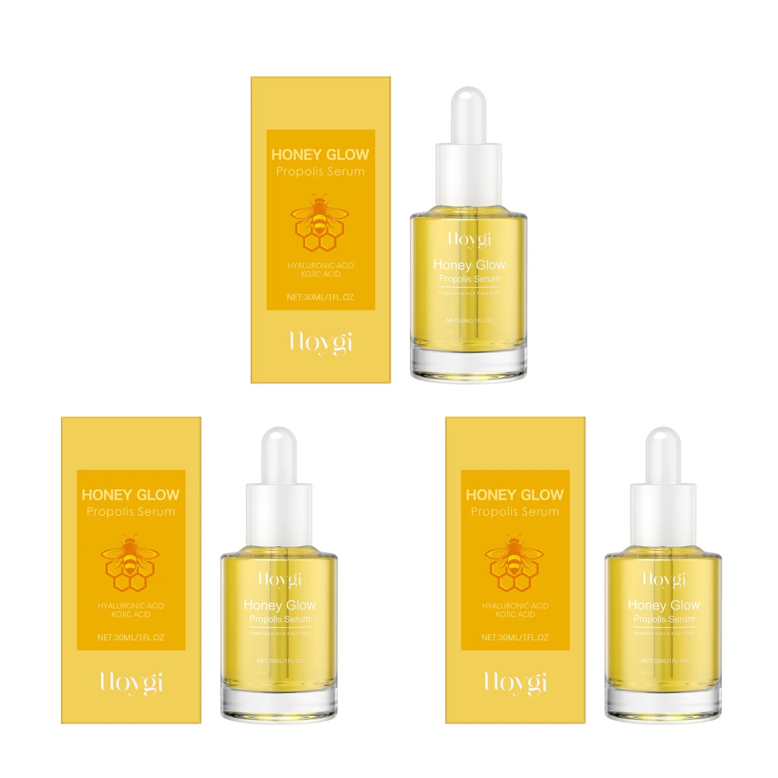 Propolis Facial Essence Improves Acne and Marks,Supports Moisturizing and Inflamed Skin Natural Organic Propolis Skin Care Serum Qme 3 x 30ml Boxed