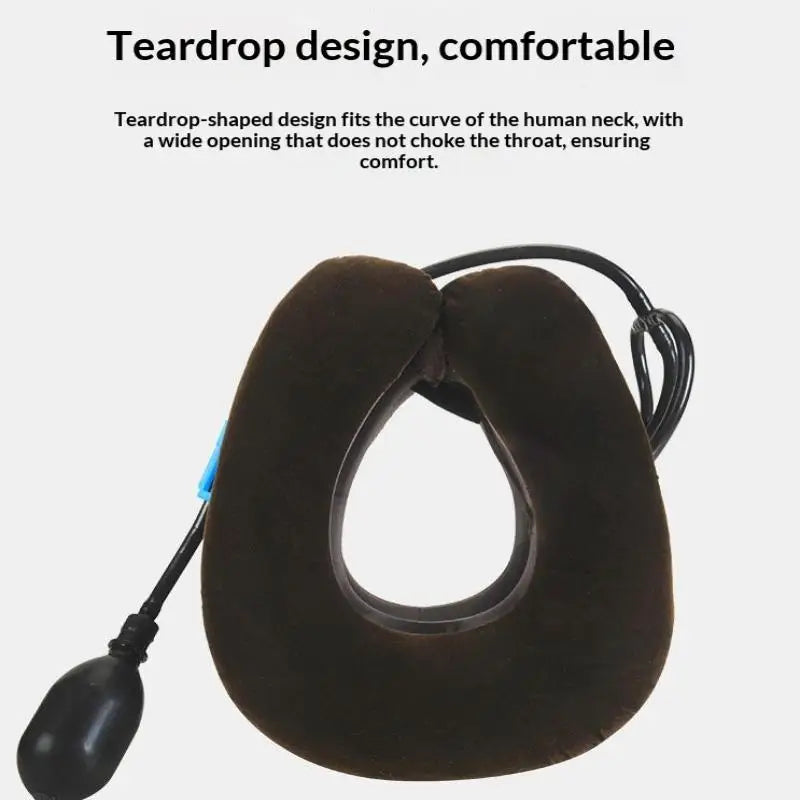 Adjustable Inflatable Neck Traction Device Soft Stretcher Brace Qme