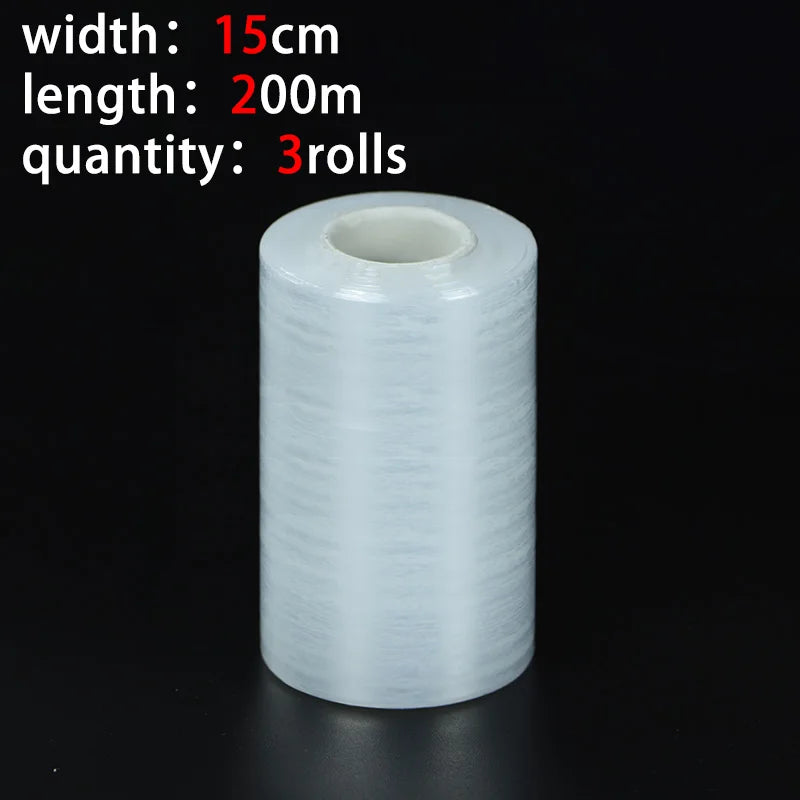 200 Meters Small Roll PE Stretch Film Sealing Film Protective Film Industrial Packaging Bottle Sealing Grafting Qme 150mm-3rolls