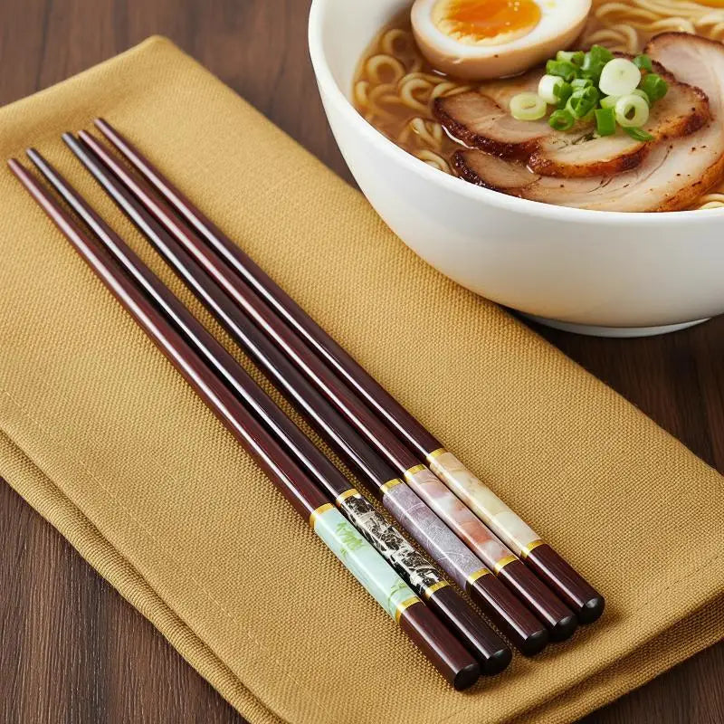 Banboo Chopstick Reusable Non-slip Sushi Food Chop Sticks Chopsticks Qme