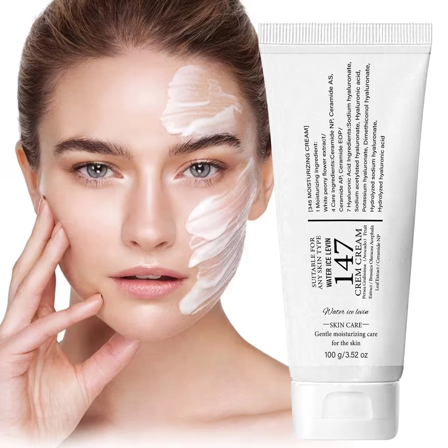 147 Skin Care Cream, Moisturizing & Firming with Hyaluronic Acid & Aloe Vera for All Skin Types Qme
