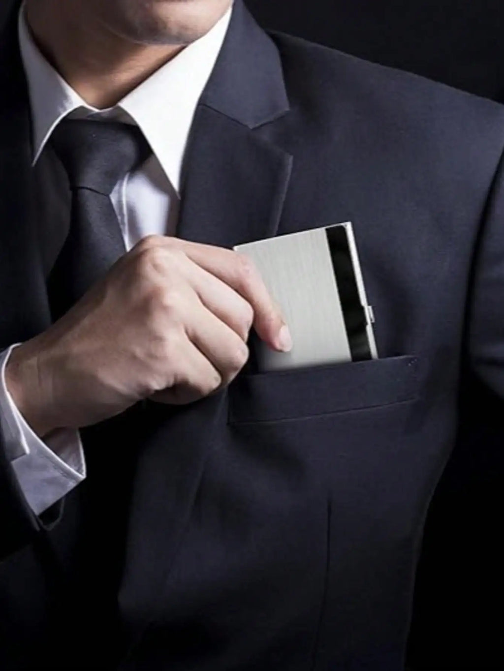 1 Metal Business Card Holder Unisex Stainless Steel Case Fits 10-20 Qme