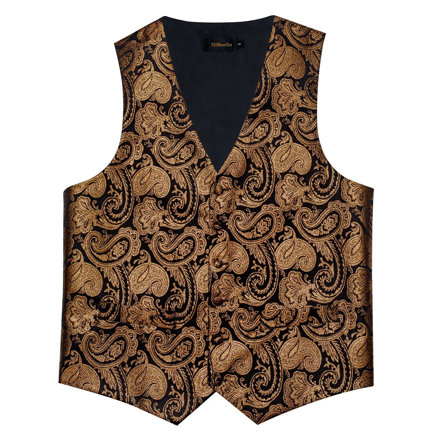 Men's Paisley Suit Vest Tie Formal Waistcoat Necktie Pocket Square Qme