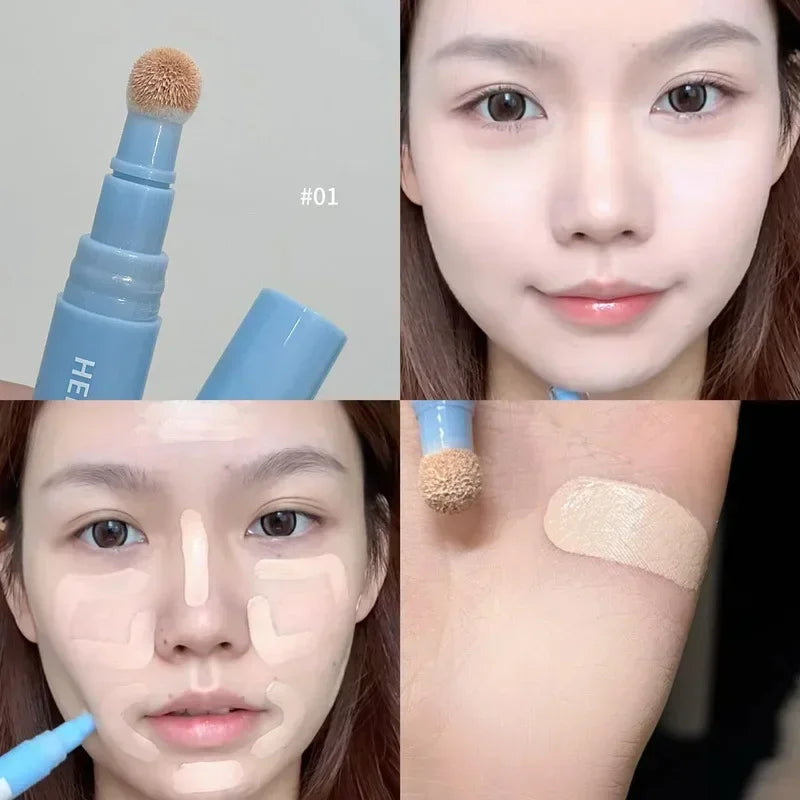 Full Cover Concealer Cover Stick Conceal Spot Blemish Cream Foundation Air Cushion Concealer Waterproof Face Contouring Makeup Qme 01 Milk white