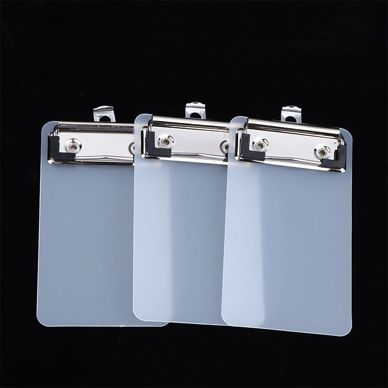 Transparent Clipboard Hanging Hook 1 Portable Office School Qme 3Pcs 8x13.5CM