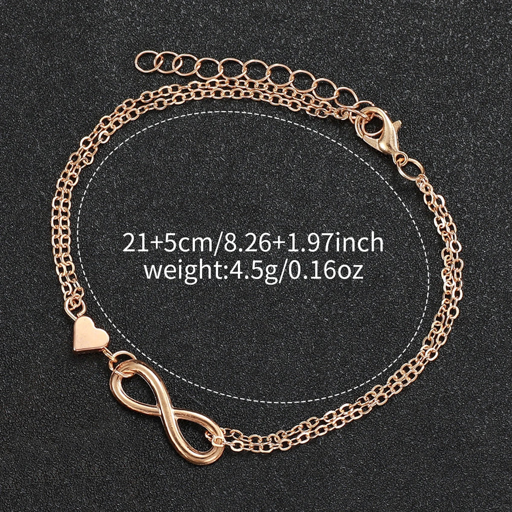 2Pcs Infinity Heart Watch Bracelet Set Women White Leather Round Dial Quartz Wristwatch Rose Gold Charm Bracelet Jewelry Gift Qme