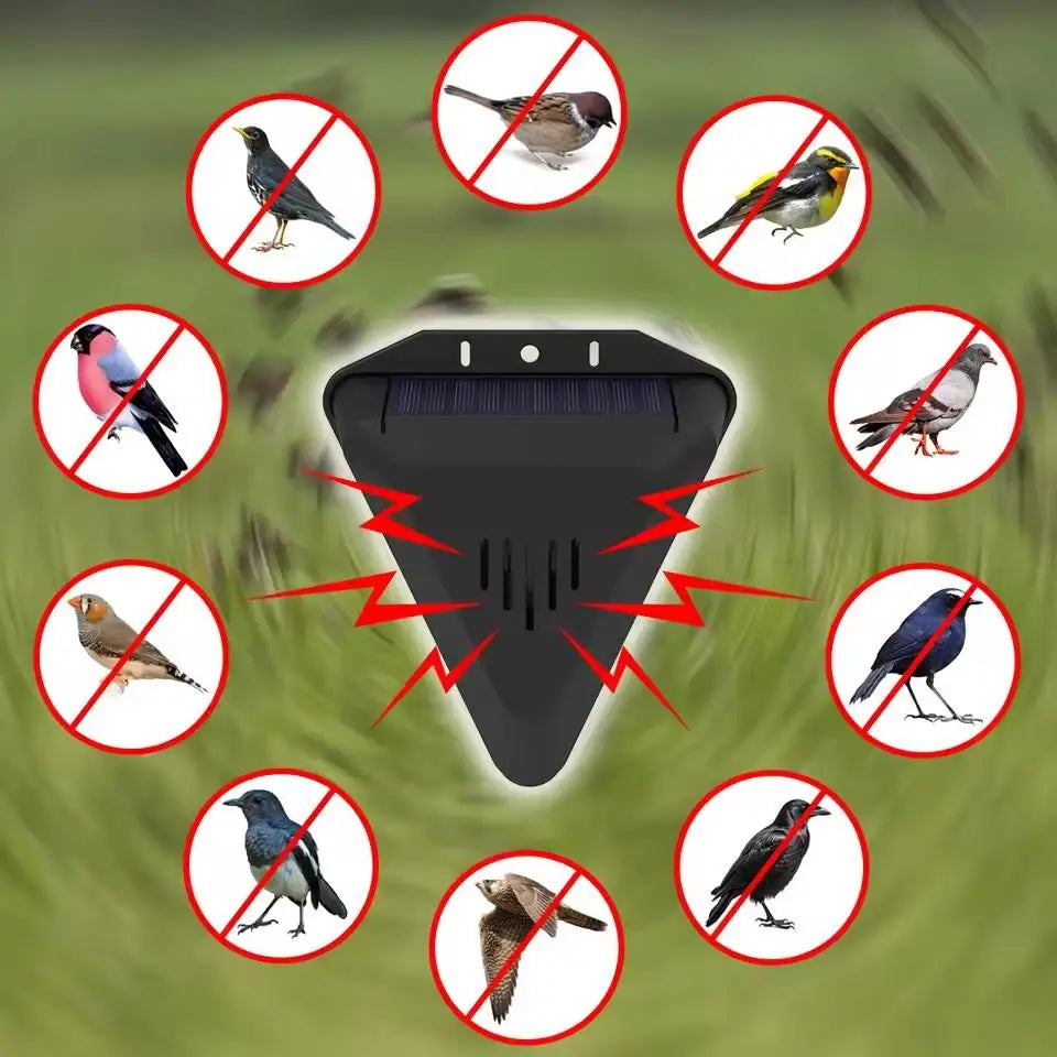 Bird Repellent Alarm Repeller Gardens Lawns Solar Animal Outdoor Crop Qme