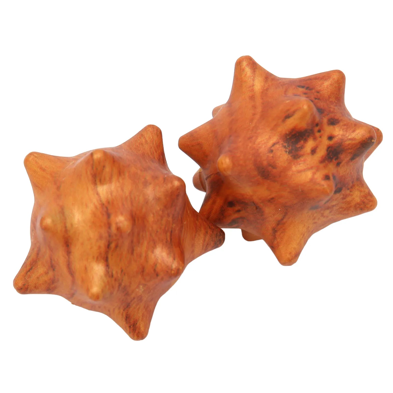 2pcs Hand Massage Ball Wooden Palm Relaxing Spiky Textured Acupoint Massage Balls for Elderly Hand Acupuncture Massage Ball Qme