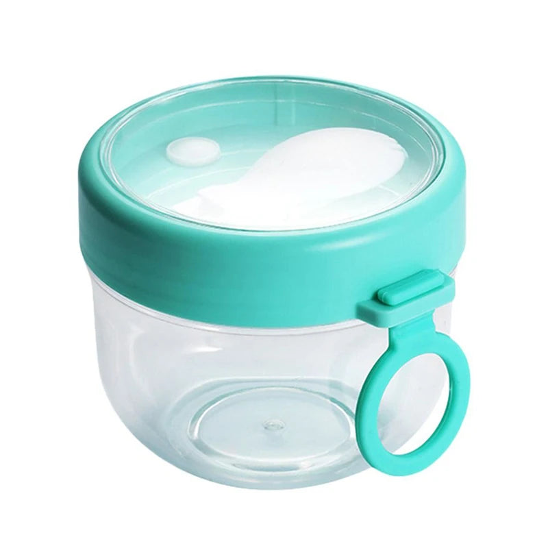 Spoon Meal Prep Containers Reusable Overnight Oats Jar Container Qme Green