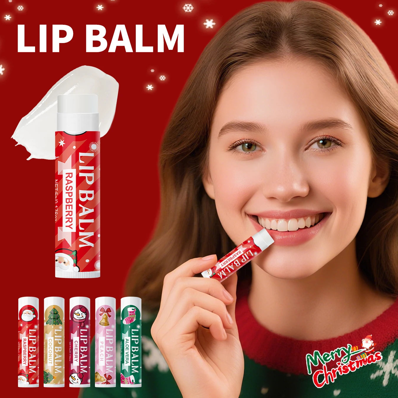 20PCS lipstick Set -5 Taste Christmas Theme Deep moisturizing and lasting moisturizing to create plump and shiny lips Qme