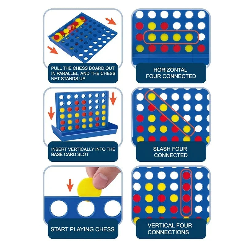 Four In A Row Bingo Chess Connect Classic Family Board Game Toys Fun Educational Toy for Kids Children Entertainment Board Games Qme