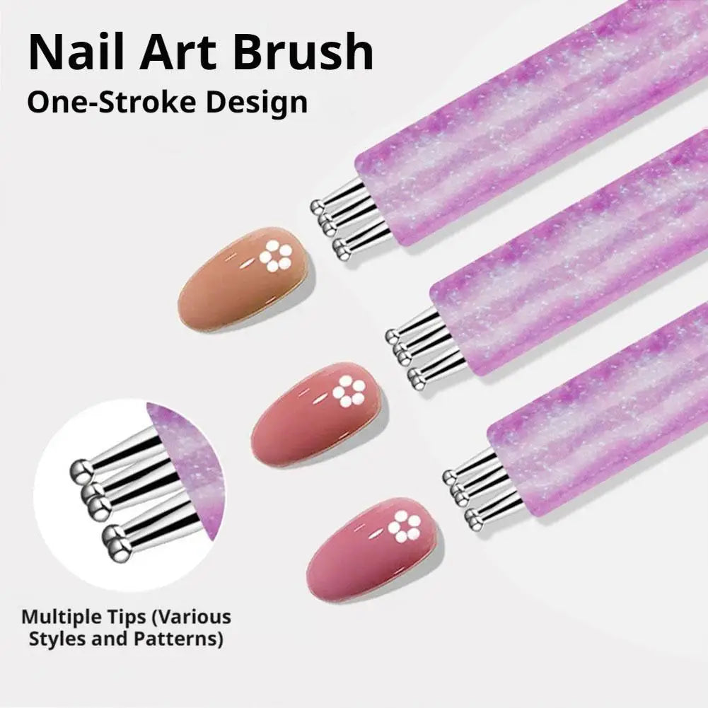Acrylic Starry Sky Handle Nail Art Brush | Stainless Steel Bristles, Essential for Beginners and Nail Enthusiasts Qme