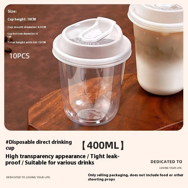 Transparent Coffee Cups Lids U-shaped Disposable Drink Milk Tea Qme A3