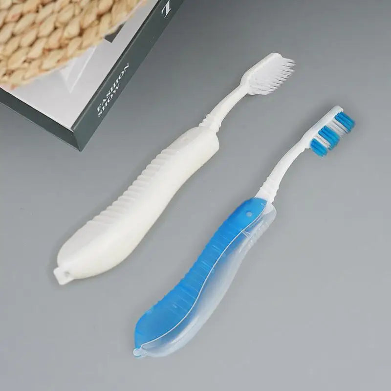 Compact Folding Toothbrush Foldable Design Travel Pocket Suitable Qme White one size