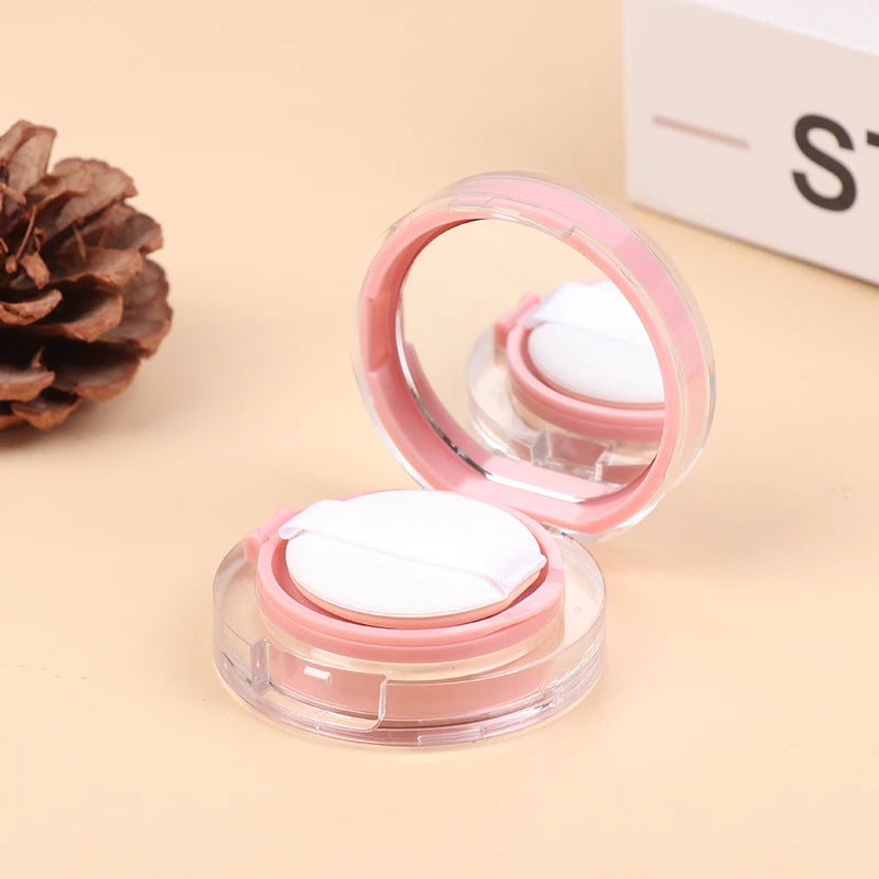 Pink Mini Air Cushion Foundation DIY Box Empty Puff Mirror BB Cream Qme