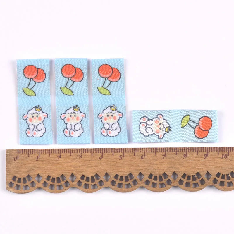 50Pcs Colorful Mixed Animal Fruit Embroidery Colth Labels Kid Garment Washable Care Tags Sewing Accessories Crafts DIY Supplies Qme 5