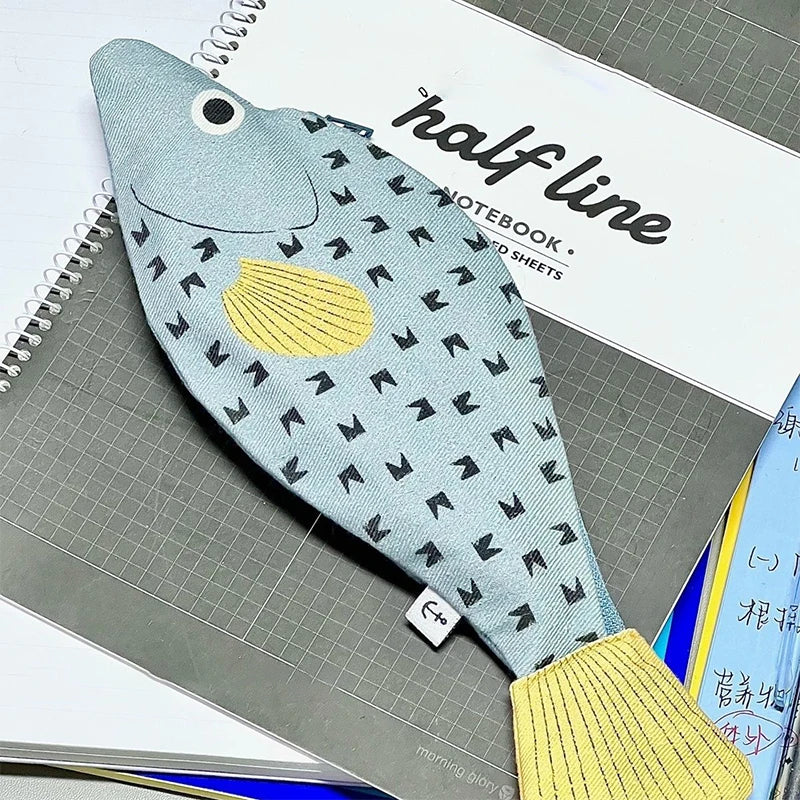 Fish Shape Novelty Pencil Case Pen Bag Coin Purse Funny Pouch Qme Default Title