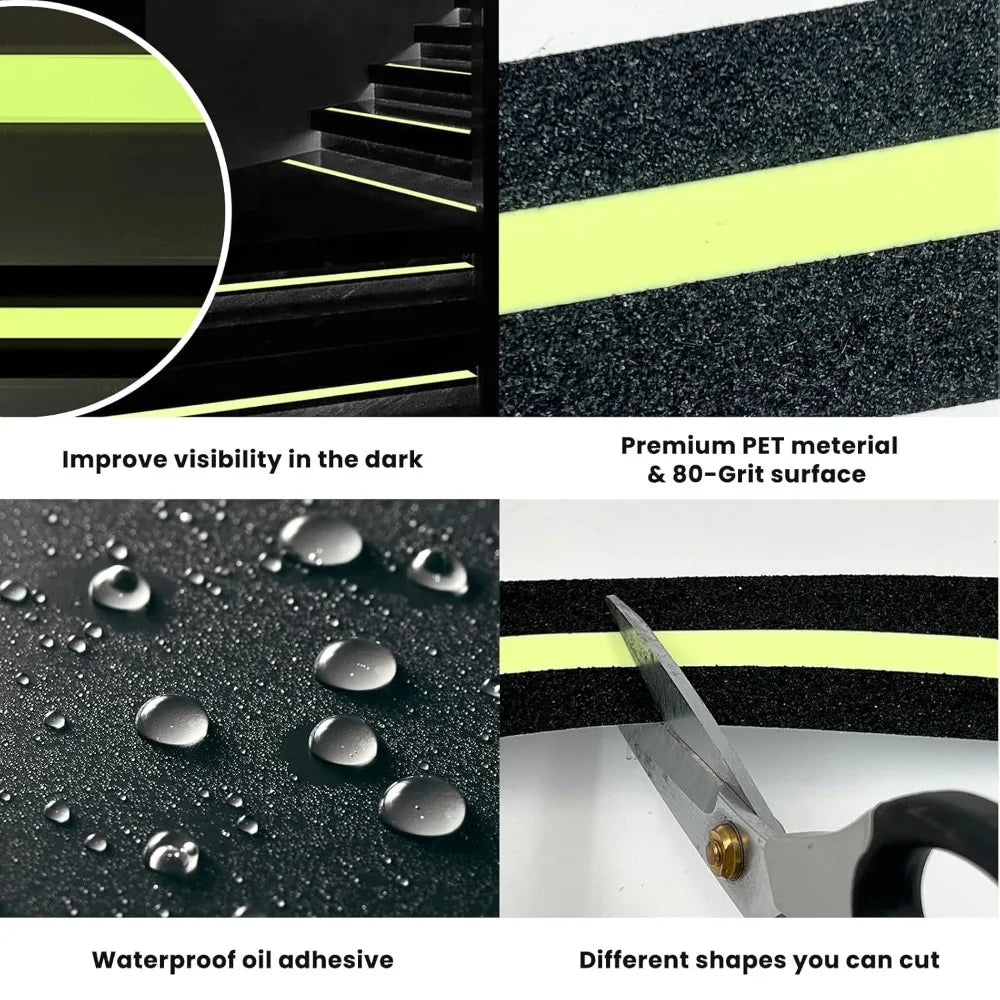 2/5/10M Anti Slip Traction Tape Indoor Outdoor Stair Passage Luminous Strip Frosted Non-slip Stairs Tread Gaffers Safety Tape Qme