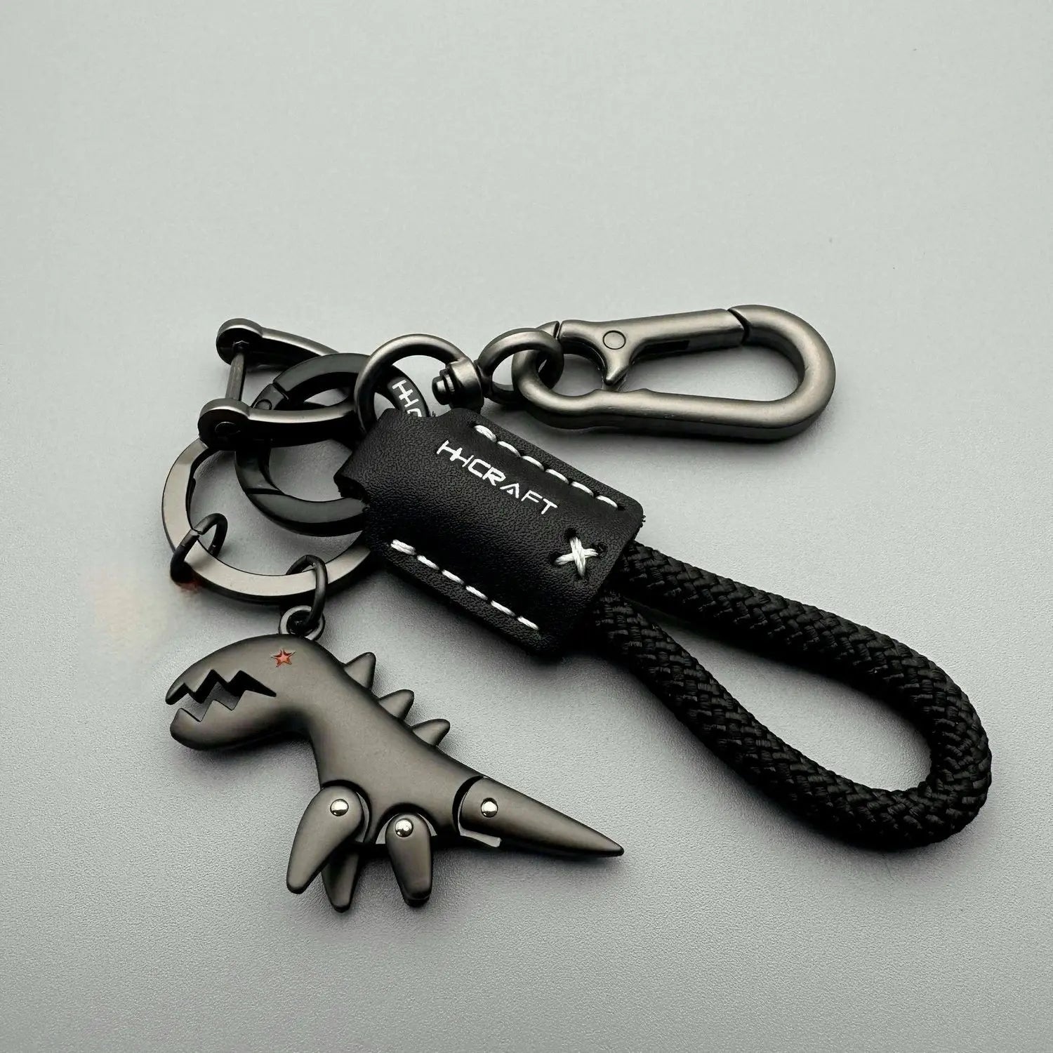 Motorcycle Decoration Accessories and Car Keychain Single Leather Woven Rope Metal Keychain Handbag Pendant Small Gift Qme Style 3