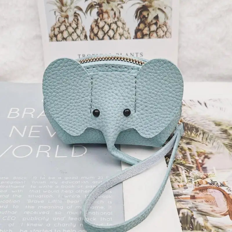 PU Leather Elephant Money Bag Women Coin Purse With Key Ring Multifunctional Zipper Storage Bags Key Case Qme style 12