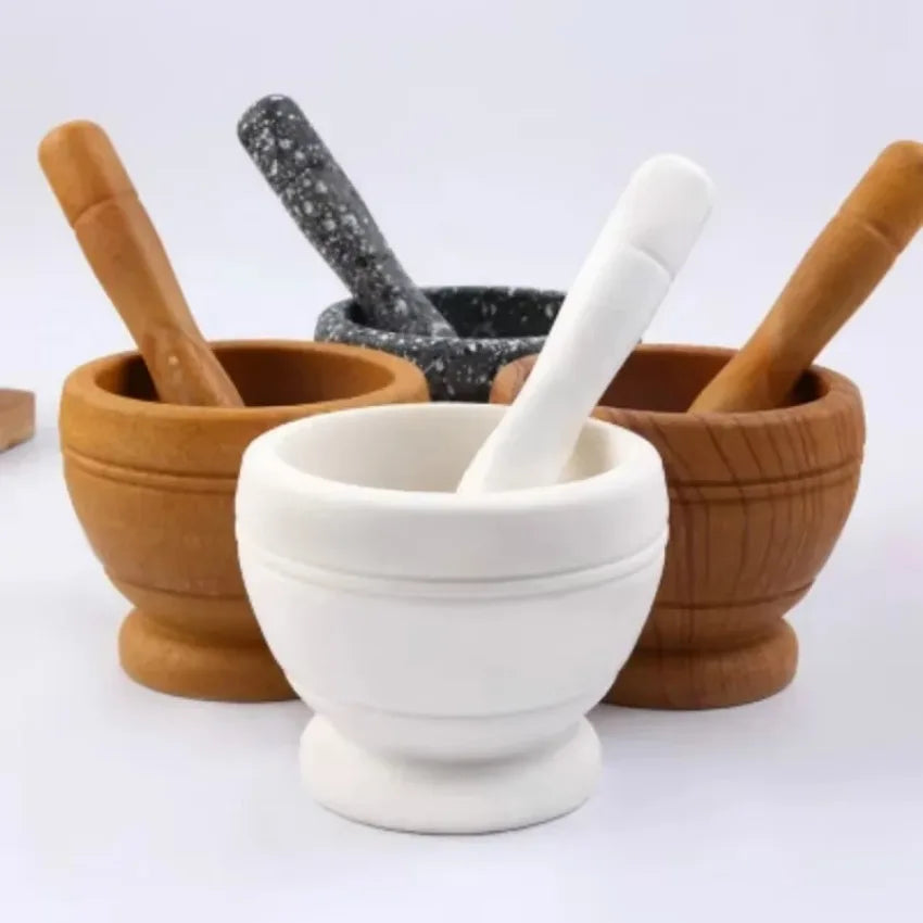 Manual Garlic Crusher Mortar Pestle Multifunctional Spice Grinder Qme