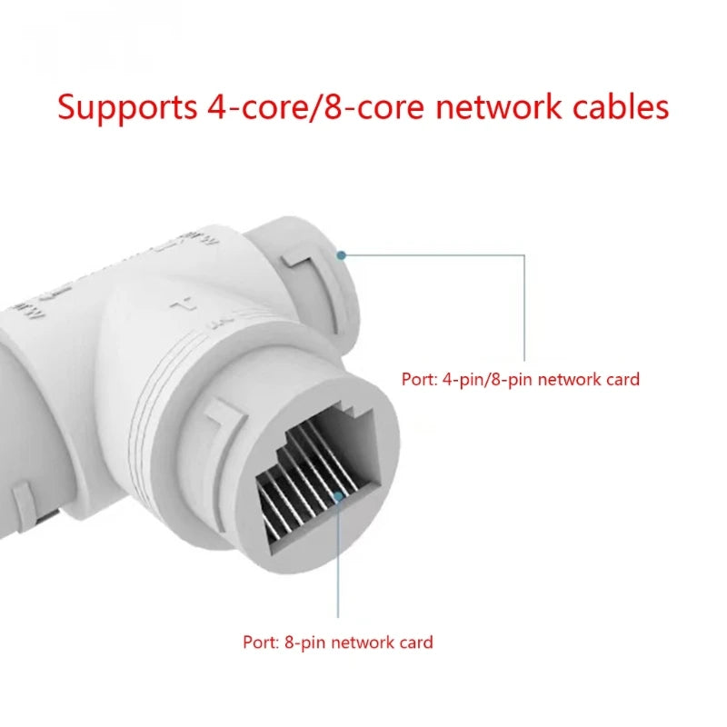 5pcs Reliable 2 In 1 POE Splitter For Networks Monitoring System RJ45 Connector For Simple Networks Build Superior Transmission Qme