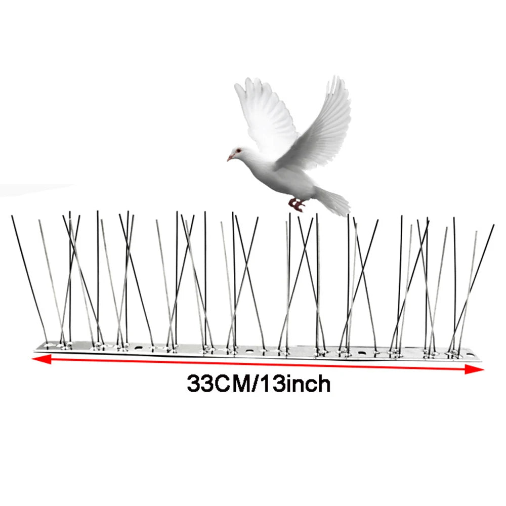 Stainless Steel Pigeon Spikes Bird Repeller Deterrent Traps Anti-bird Repellent Pest Control Garden Balcony Thorn Nail Kit Qme