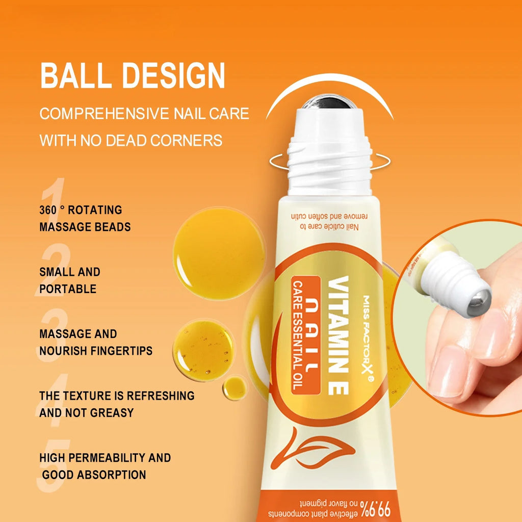 Vitamin E Nail Nails, Dead Leather Care Essential Oils 12ml Containing a Variety of Effective Plant Component Rolling Bead Massa Qme