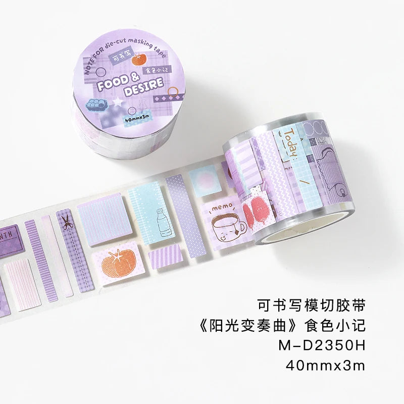 TIANZI Cute Y2K 40mm X 3m Masking Tape Adhesive for Planner Journal DIY Scrapbooking Collage Decor Japanese Stationery Stickers Qme D 40mm X 3m