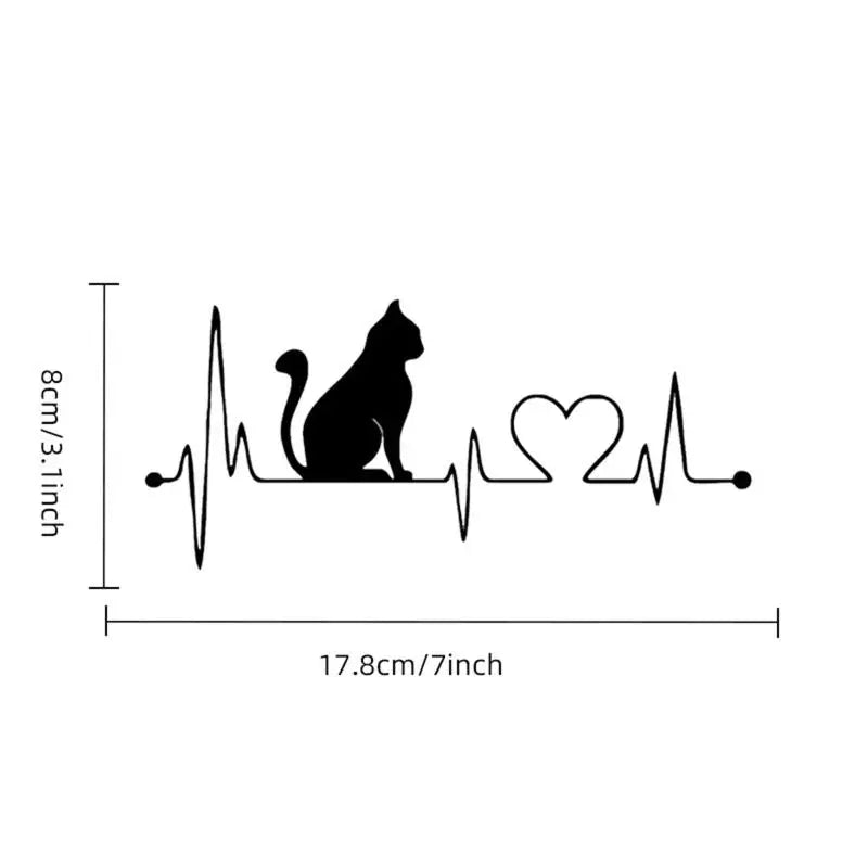 Car Sticker Pet Cat Heartbeat Lifeline Creative Truck Automobiles Qme