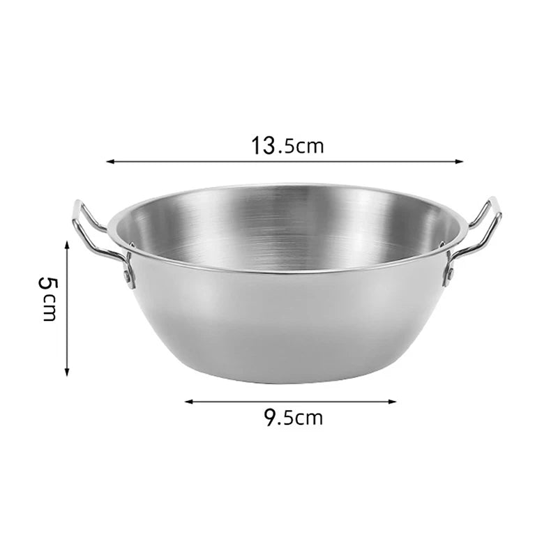 Korean Cuisine Bowl Durable Stainless Steel Rice Wine Bowls Household Qme
