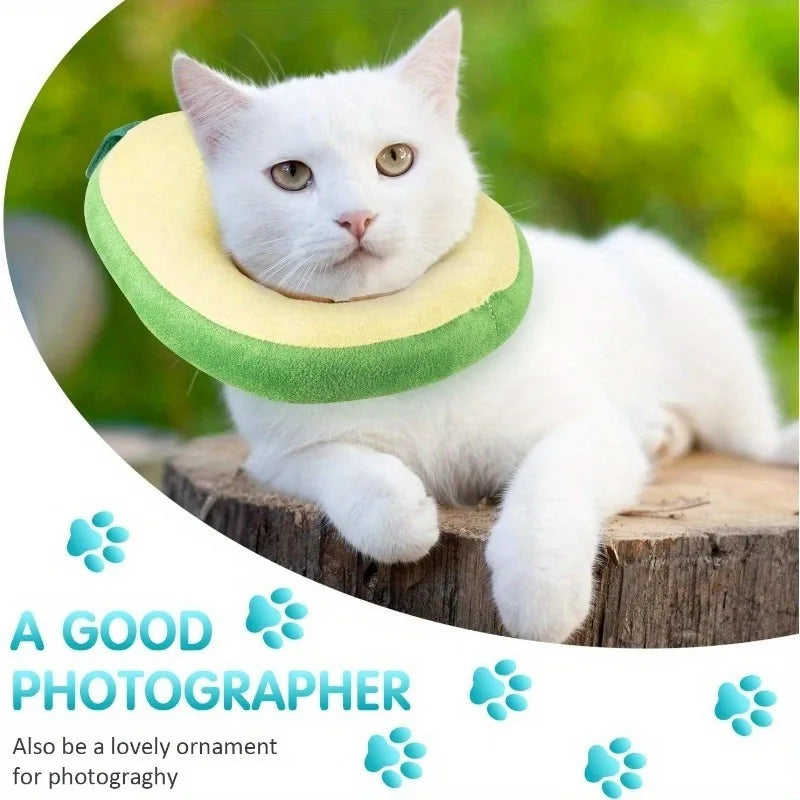 Pet Cute Cat Collar Post Surgery Anti Lick Eliza Toast Neck Cone Collar, Suitable for Cat Ultra Small Dogs Qme