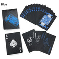 High Quality 1 Set Black Foil Plated Poker Cards Waterproof Playing Card Limited Edition Collection Magic Poker Creative Gift Qme blue