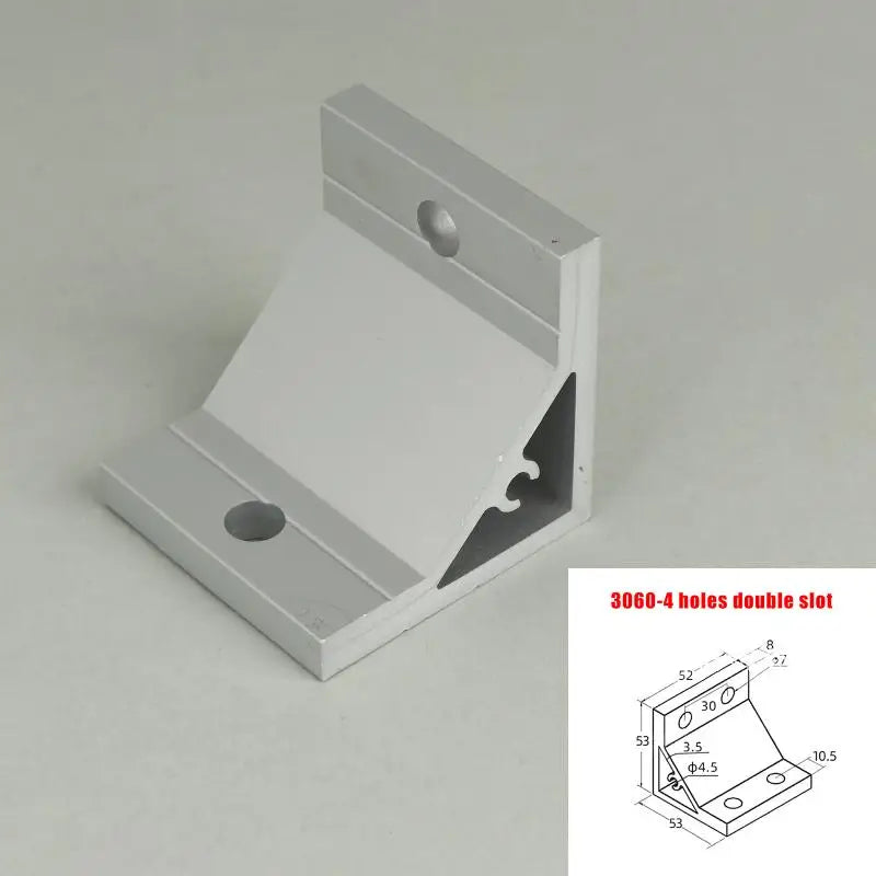 Cast Aluminum 90 Degree Angle Bracket for 20/30/40/45 Series Aluminum Profile Single-slot Connection Joint Industrial Fastener Qme 3060 4holes