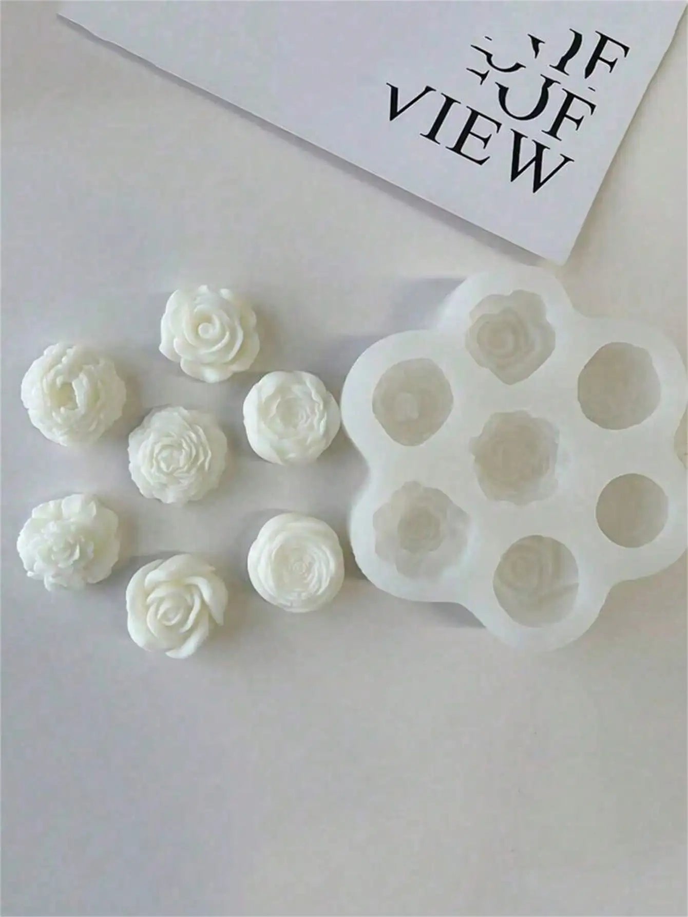 DIY 3D Rose Peony Flowers Candle Decoration Scented Silicone Molds Qme