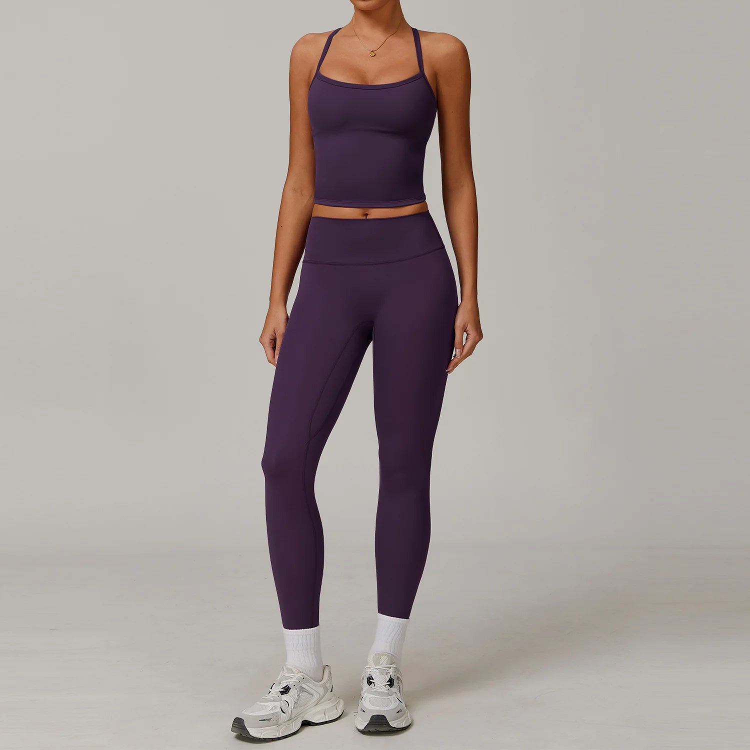 A 2PCS Yoga Suit Sports Set Gym Set Women Tracksuit Running Workout Clothes Long Sleeve Sports Bra Athletic Wear Yoga Clothing Qme