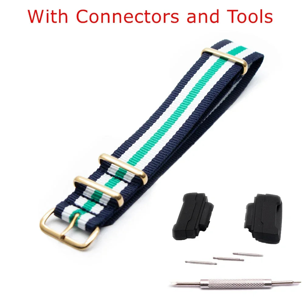 Nylon Watch Strap for Casio G-Shock GA100 GA120 GA110 GA400 Men Women Gold Buckle Replacement Watchband Bracelet Qme 2Blue 2White Green 22mm