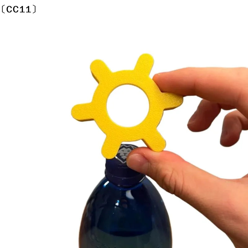 Unique Multi-function Bottle Cap Opener Yellow Plastic Rotary Bar Qme