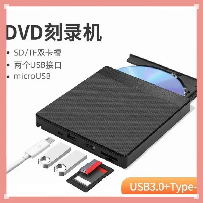 Slim USB 3.0 Dvd Burner, Dvd Portatil, External DVD Writer, Drive Burner, Reader Player, Optical Drives for Laptop PC Qme