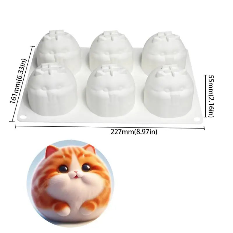 3D Lovely Cat Pudding Mousse Mould DIY Animal Mochi Dessert Chocolate Qme A