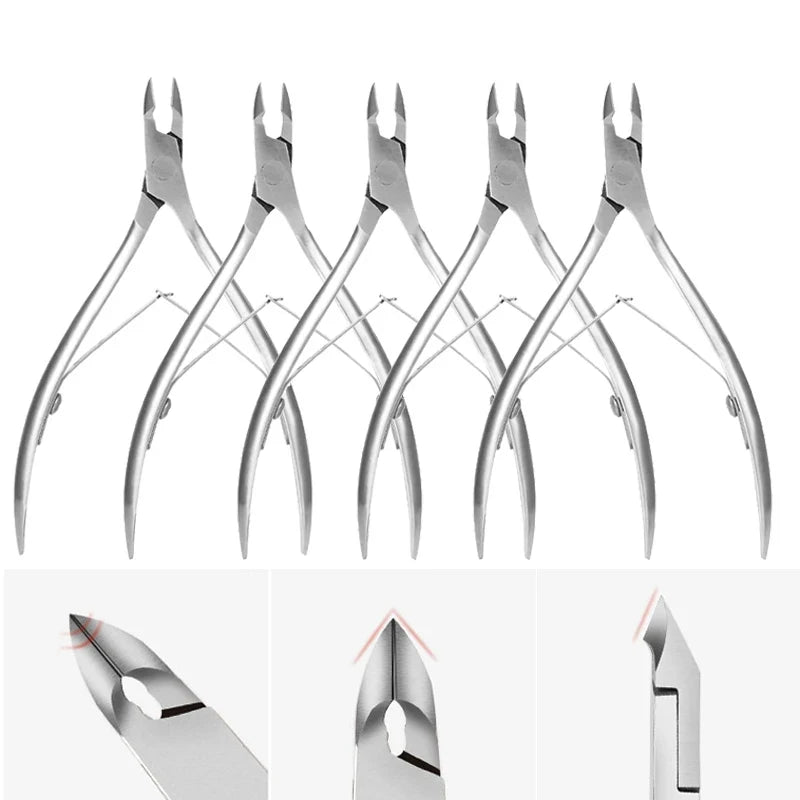 Professional Cuticle Cutter Nail Nippers Scissors Manicure Pusher Pedicure Tong Dead Skin Remover Nail Cuticle Regrowth Tool Qme