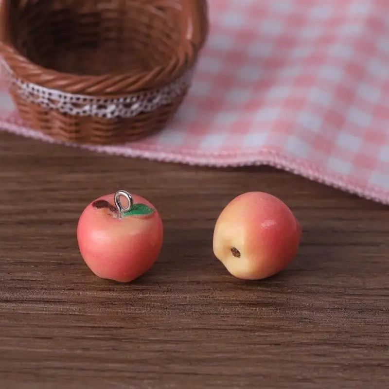 Cute 3D Simulated Resin Fruits Charms 2Pcs for DIY Handmade Jewelry Craft Making Earring Bracelet Phone Hanger Qme A3