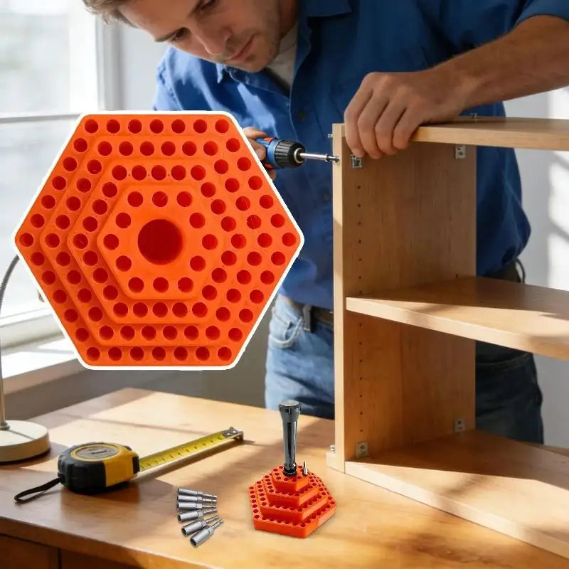 Drill Bit Storage Screwdriver Bits Holder Hex Shank Organiser Box Qme