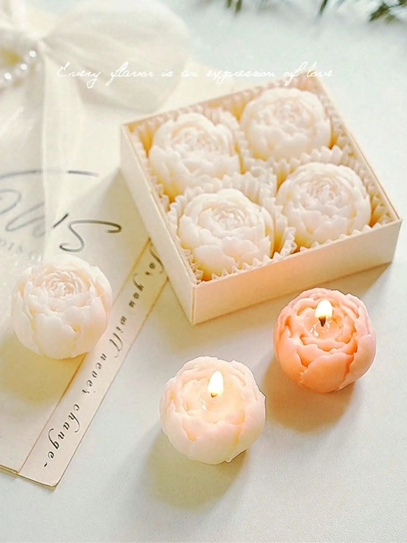 Hand Made Rose Fragrance Scented Candles Bouquet Home Decoration Qme