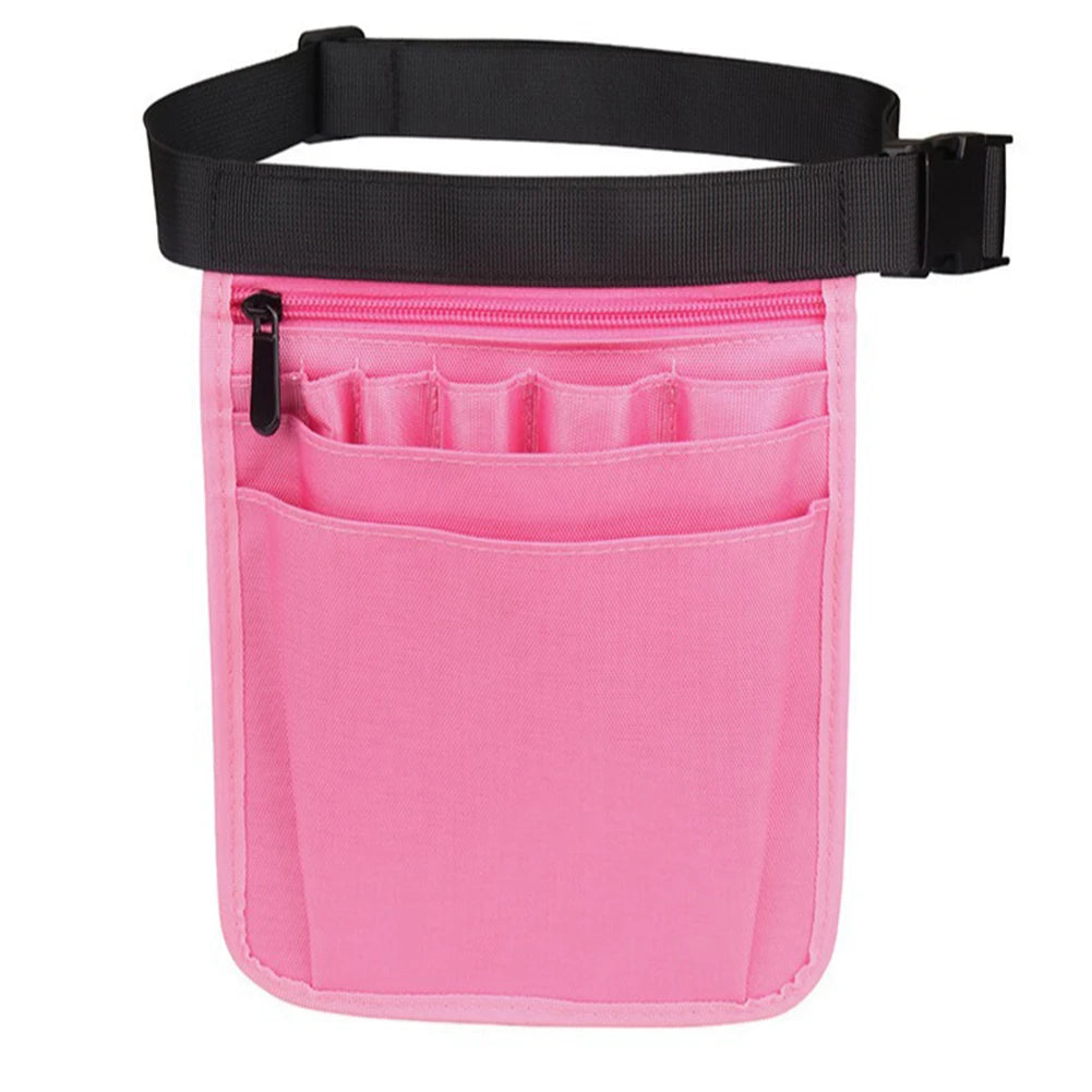 Tool Waist Bag Oxford Cloth Hand Repair Hardware Toolkit Adjustable Storage Bags Multi-compartment Pocket Bag Qme pink