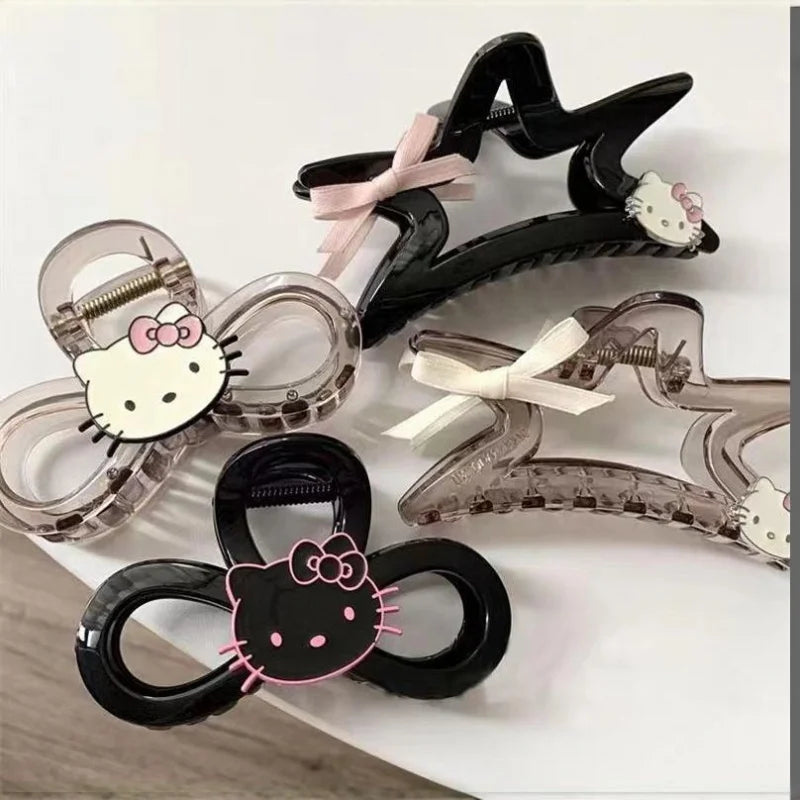 Hello Kitty Cute Cat Hair Clip Student-Style Retro Ponytail Clip Versatile Hair Clips and Accessories Qme