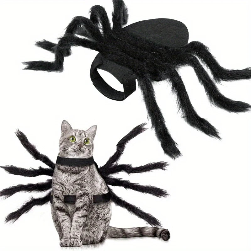 Halloween spider costume, dog and cat costume, role-playing costume, suitable for small dogs and cats, dress up accessories Qme