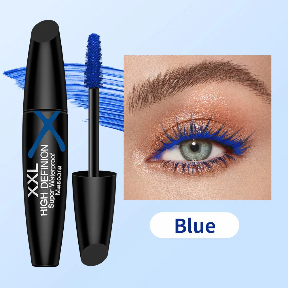 6-Color Mascara Volumizing Lengthening Waterproof Smudge-proof Qme Blue