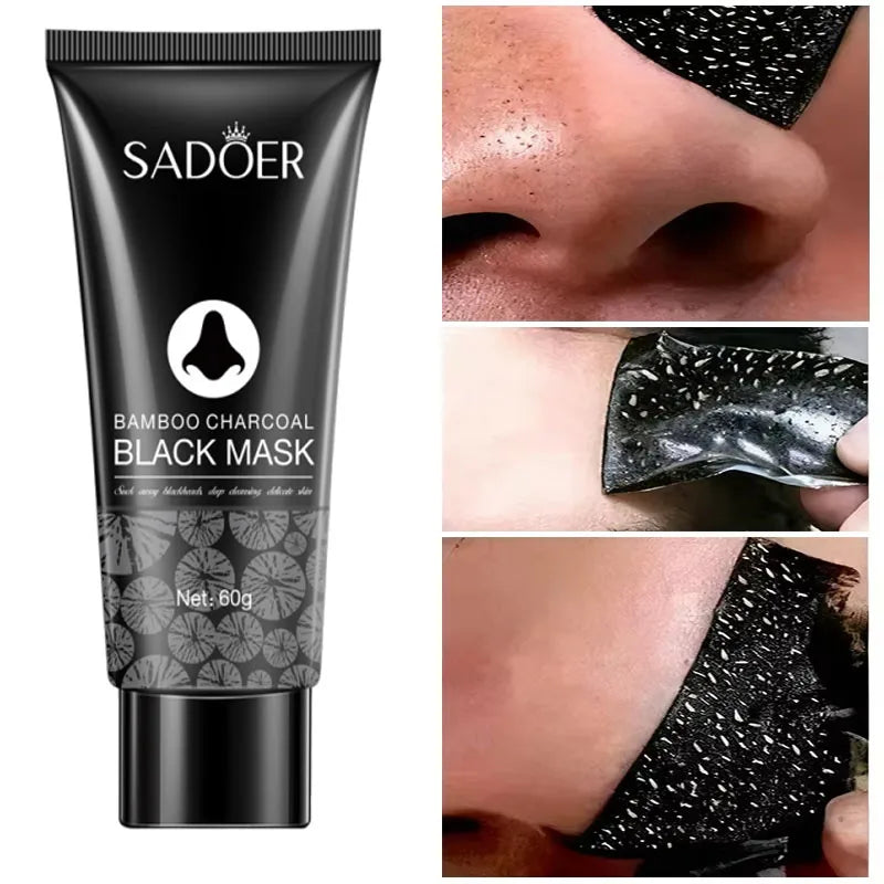 Blackhead Remover Mask Bamboo Charcoal Shrink Pores Acne Black Head Removal Cream Nose Cleansing Black Peel Off Masks Skin Care Qme