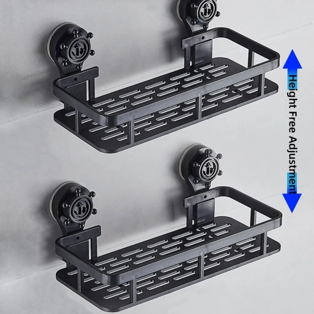 Bathroom Storage Rack Non Perforated Wall Mounted Toilet Toiletries Storage Suction Cup Style Storage Bracket Household Items Qme